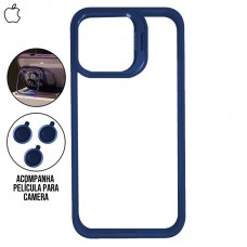 Capa iPhone 15 Pro - Metal Stand Navy Blue